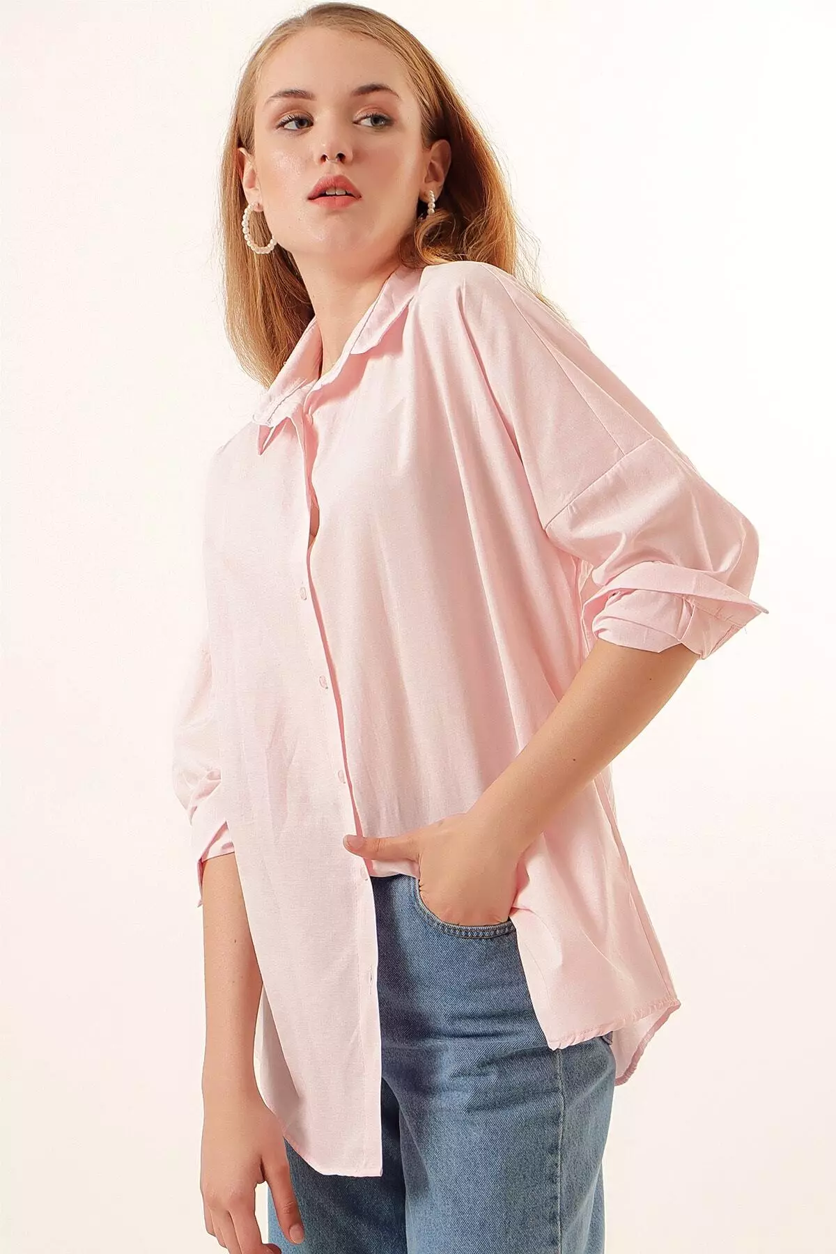Oversized Long Basic Shirt