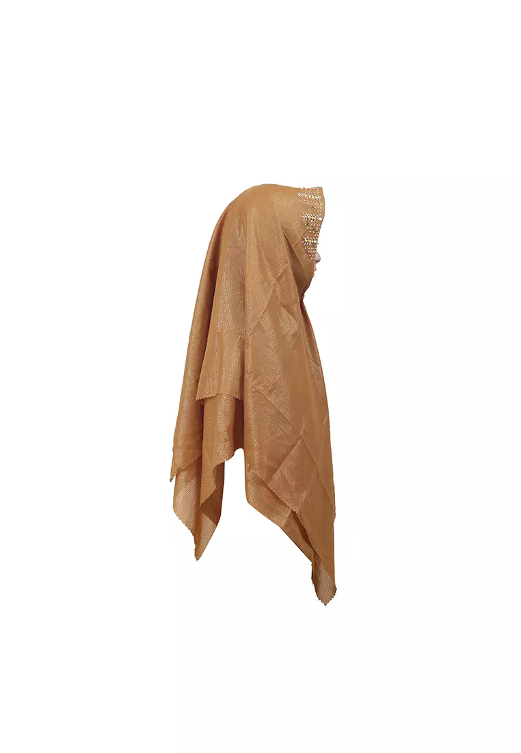 Hijab Segiempat Glowing Payet Gold
