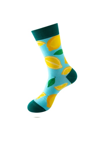 Kings Collection blue Lemon Pattern Cozy Socks (One Size) HS202412 01311AA8EDC345GS_1