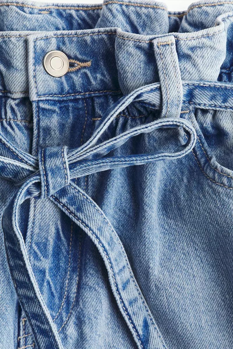 Belted paper bag jeans