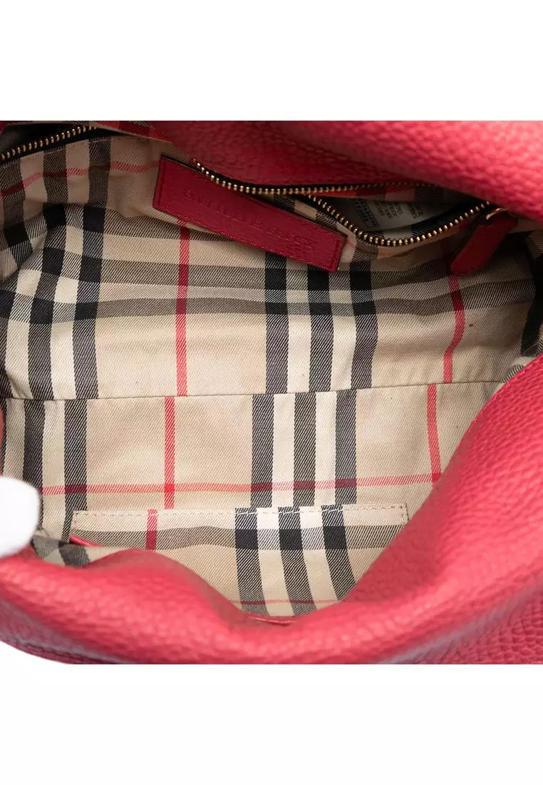 Pre-Loved Burberry Grained Calfskin Leah Crossbody