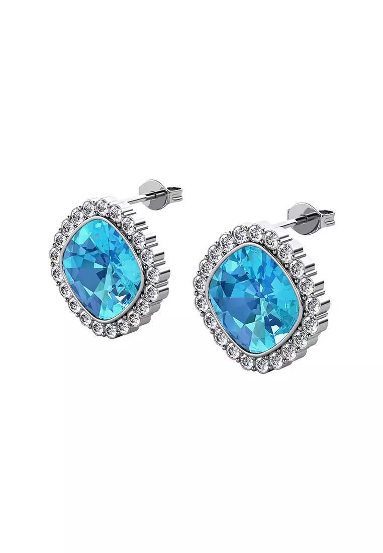 Lydia Diamond WG Aquamarine - Anting Crystal by Her Jewellery