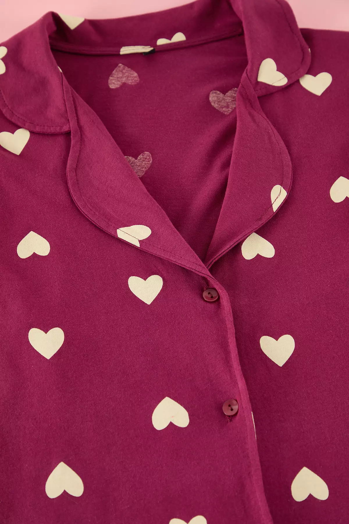 Cherry Heart Shirt Collar Knitted Pajamas Set Tbbaw23Ai00019