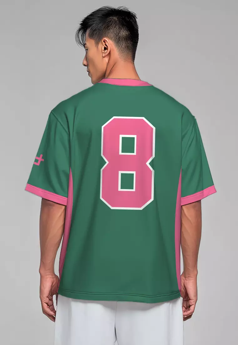 MTX40 Kaos Oversize Football Gym "hijau pink 17+8" hijau pink