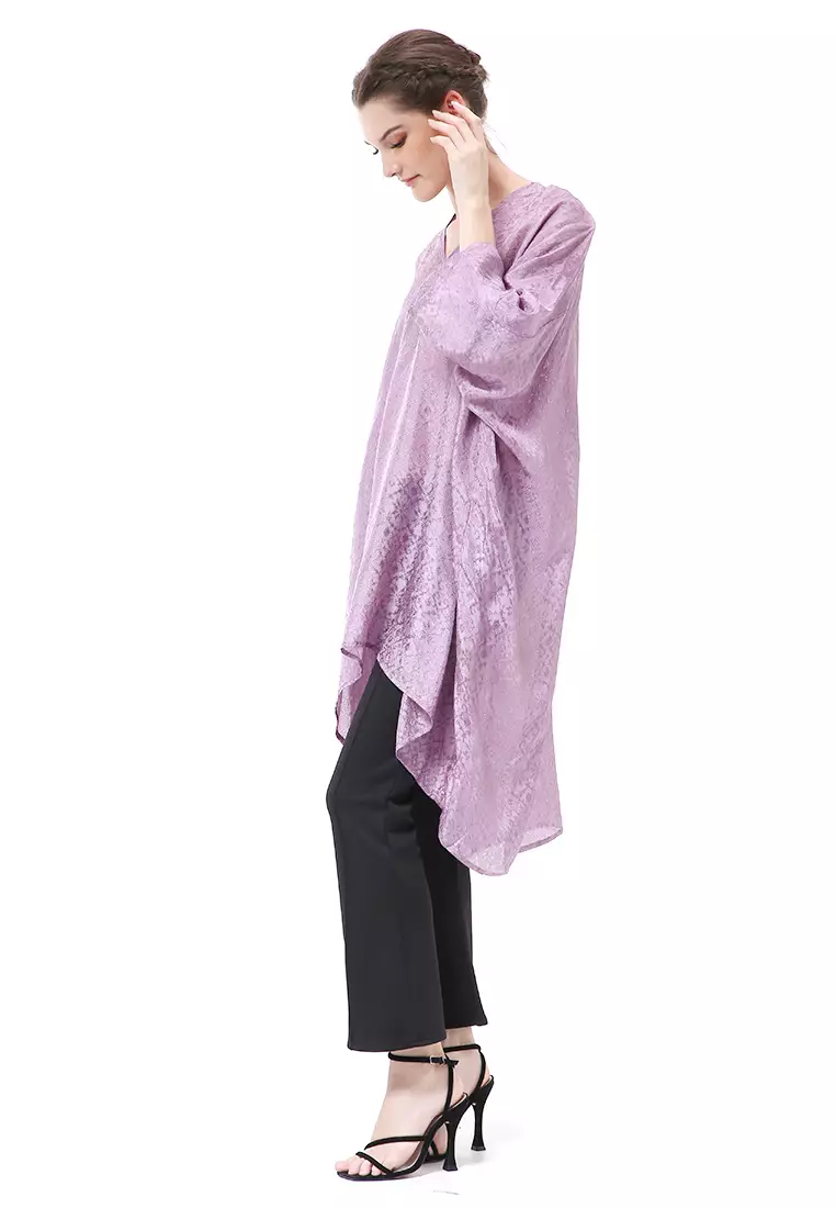 Olaf Atasan Wanita Tunik Kebaya Batik Simple Material Viscose ORIGINAL - Lilac