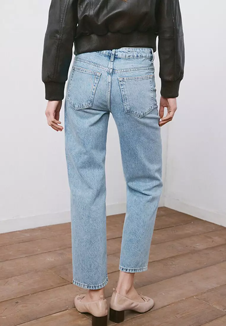Mid-Rise Straight Jeans