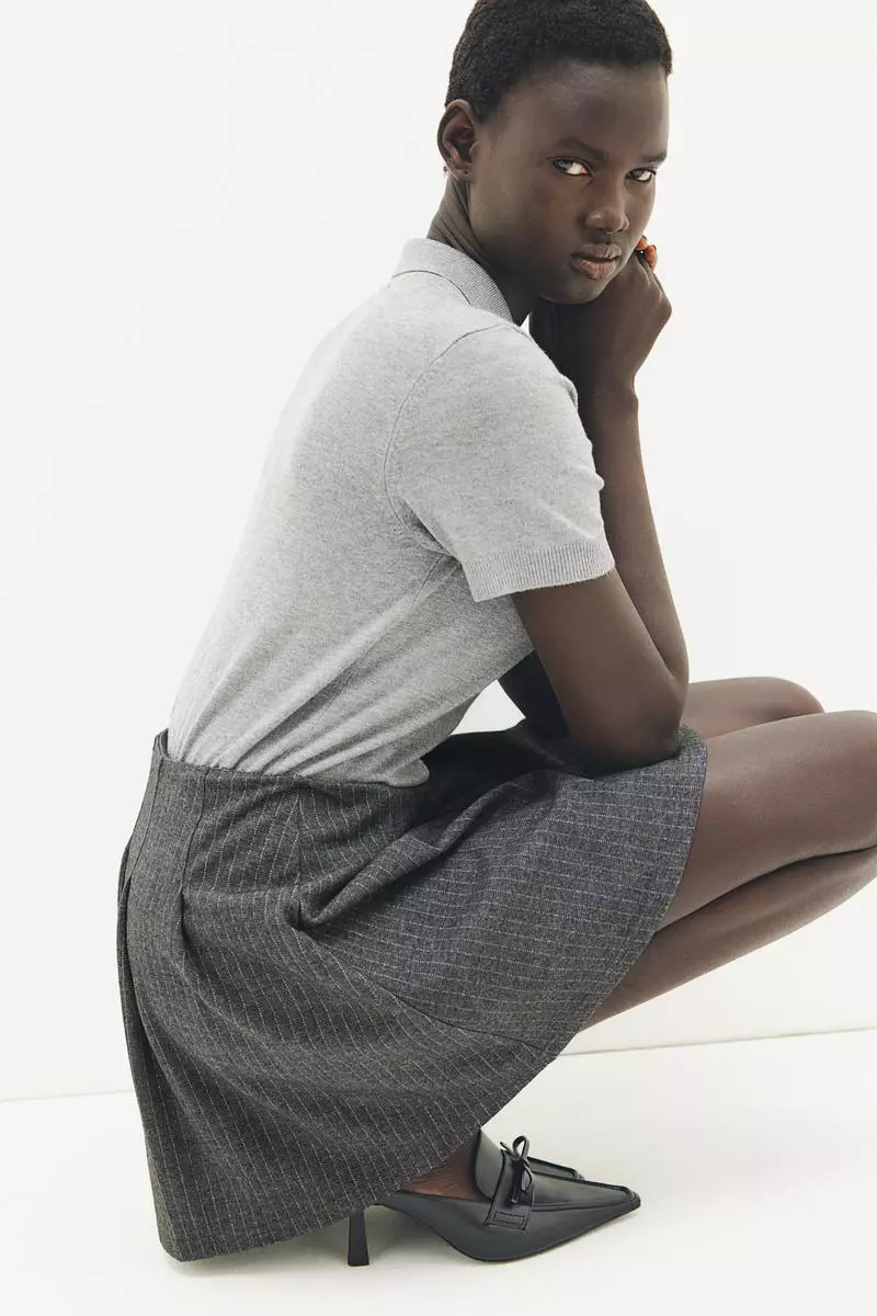 Grey jersey skirt best sale