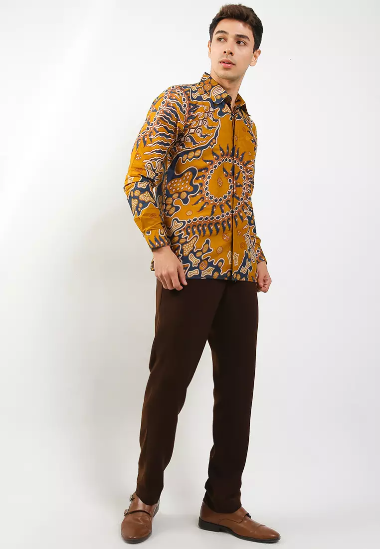 Galunggung Kuning Kemeja Batik Pria Premium Slimfit Modern Lengan Panjang