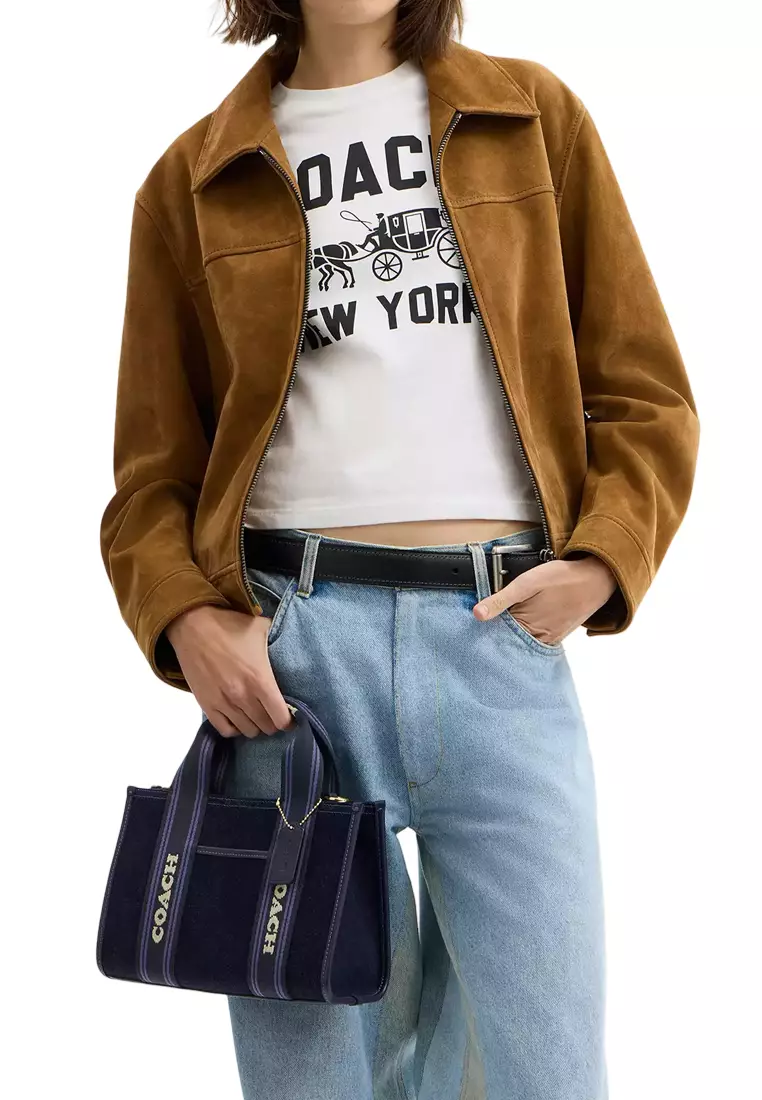 Smith Tote Bag 24 In Regenerative Cotton - Dark Denim Multi CCL67