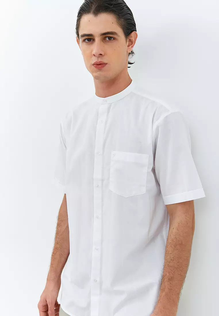 Jobb Hanif Baju Koko Pria Lengan Pendek Regular Fit Putih