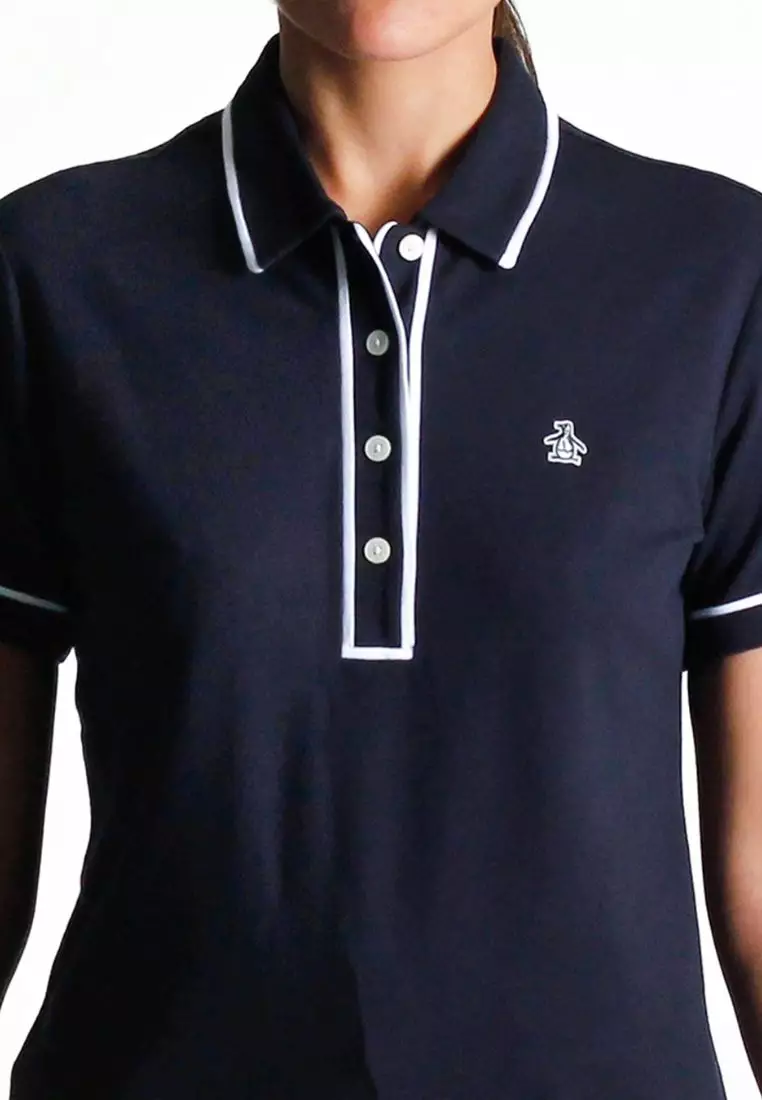 Womens Short Sleeve Organic Veronica Polo Pointed Collar