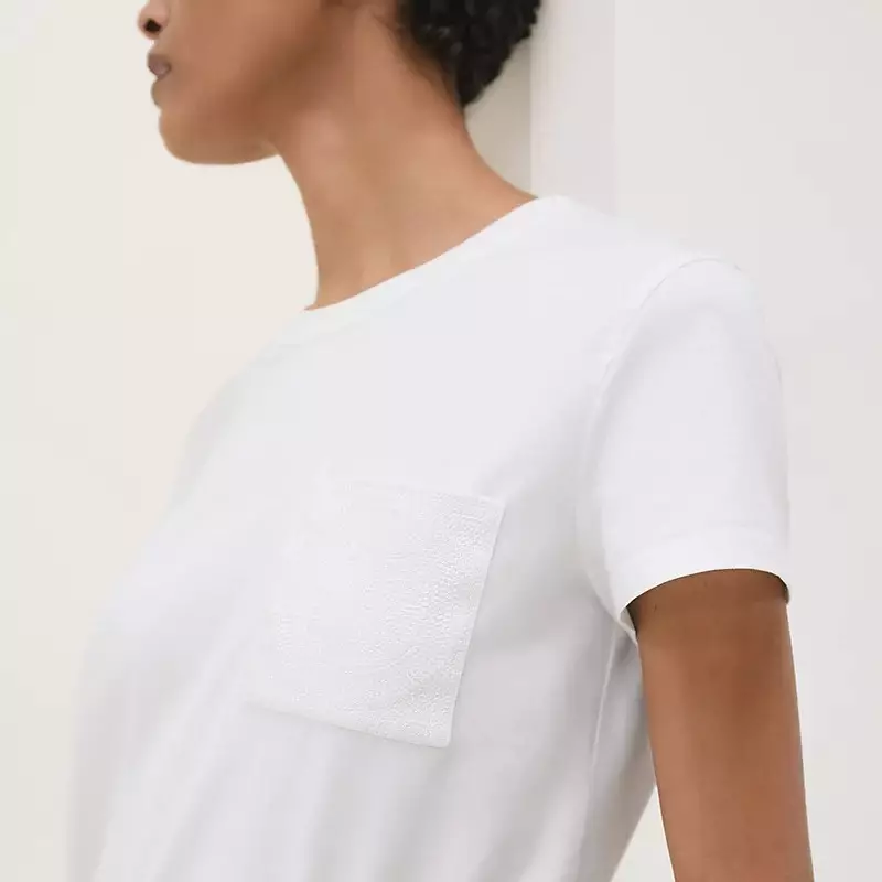 T-shirt Droit Poche Brodee Size 36