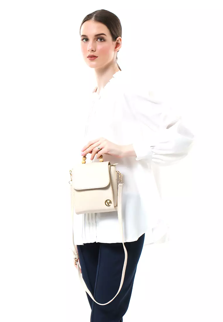 Tamara Tas Manik Mini Desain Simple High Quality - Broken White