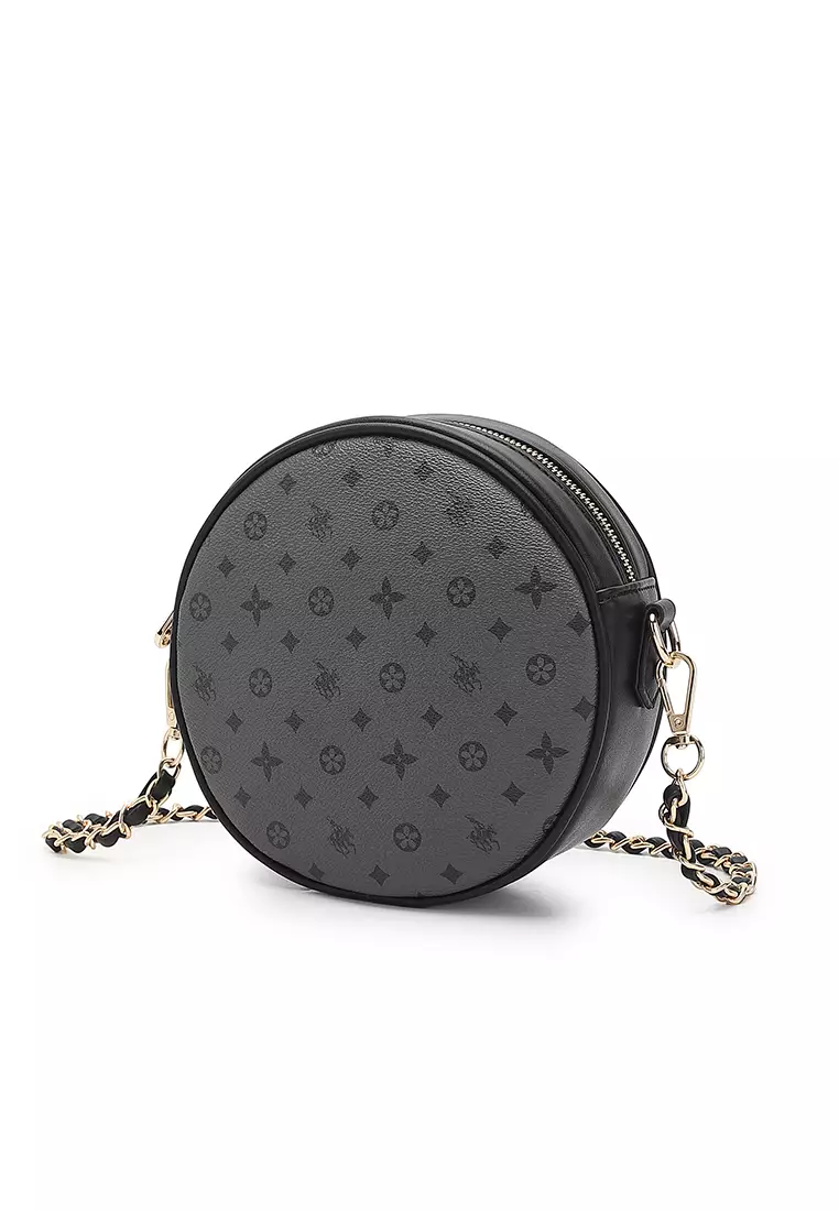 Women's Monogram Sling Bag / Crossbody Bag (Tas Selempang Wanita) - Hitam