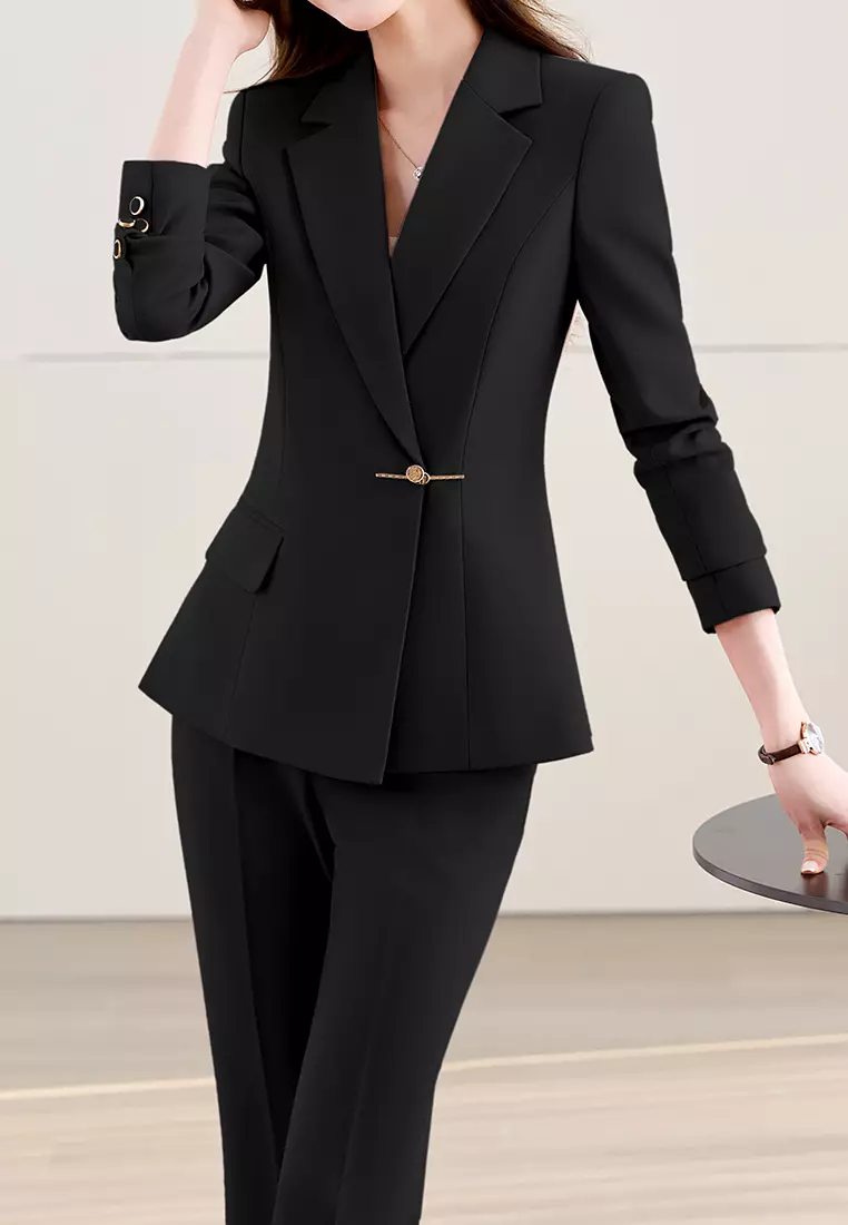 Slim Fit Single Button Blazer Set YGH-EY6603set