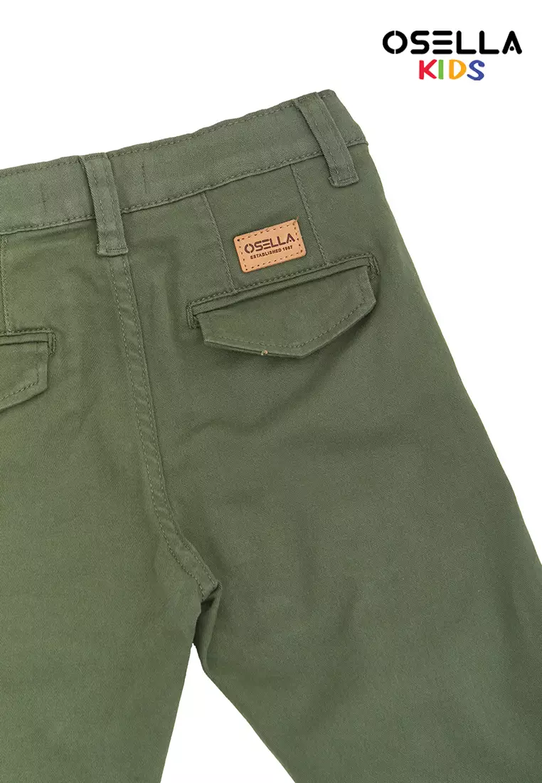 [NEW] Osella Earth Collection Slim Fit Chinos in Army Green 228P400254 | Celana Panjang Anak Laki-Laki