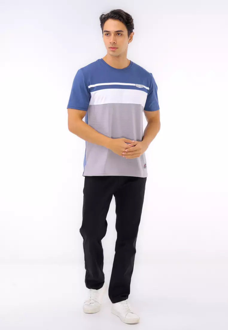 Round Neck Streaky Short Sleeves