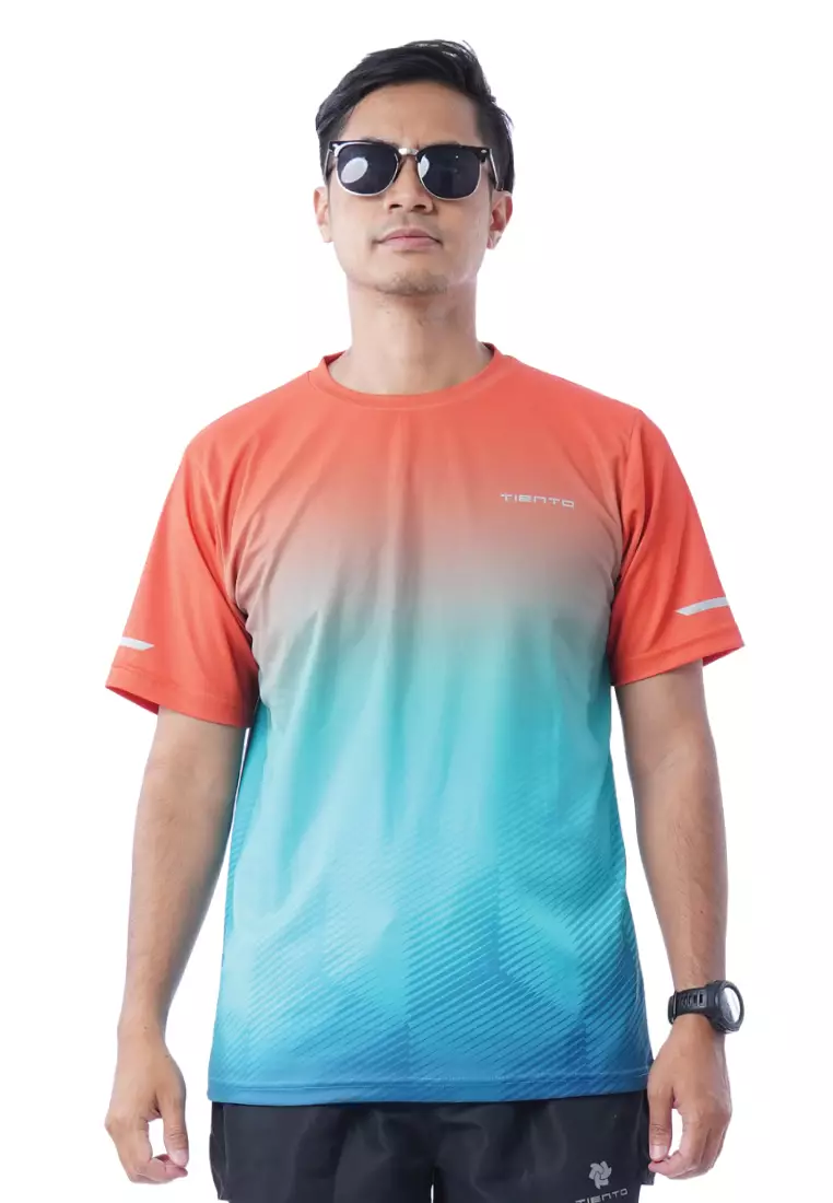 Tiento Baju Olahraga Lari Jersey Running Pria Anti UV Xceleration