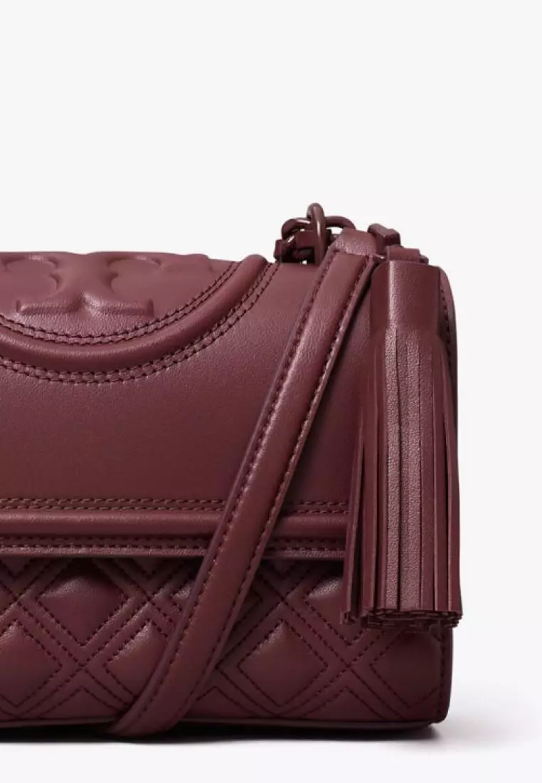 Tory Burch Small Fleming Convertible Shoulder Bag Wine