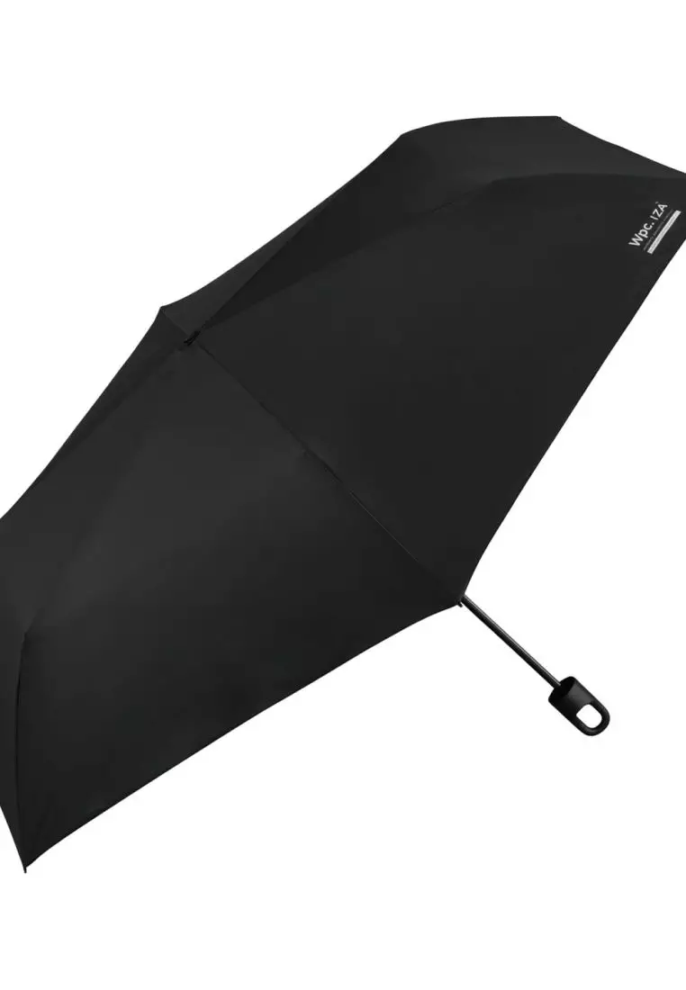 WPC IZA Large & Hook UV Protection UPF 50+  Folding Umbrella 55cm (Black)