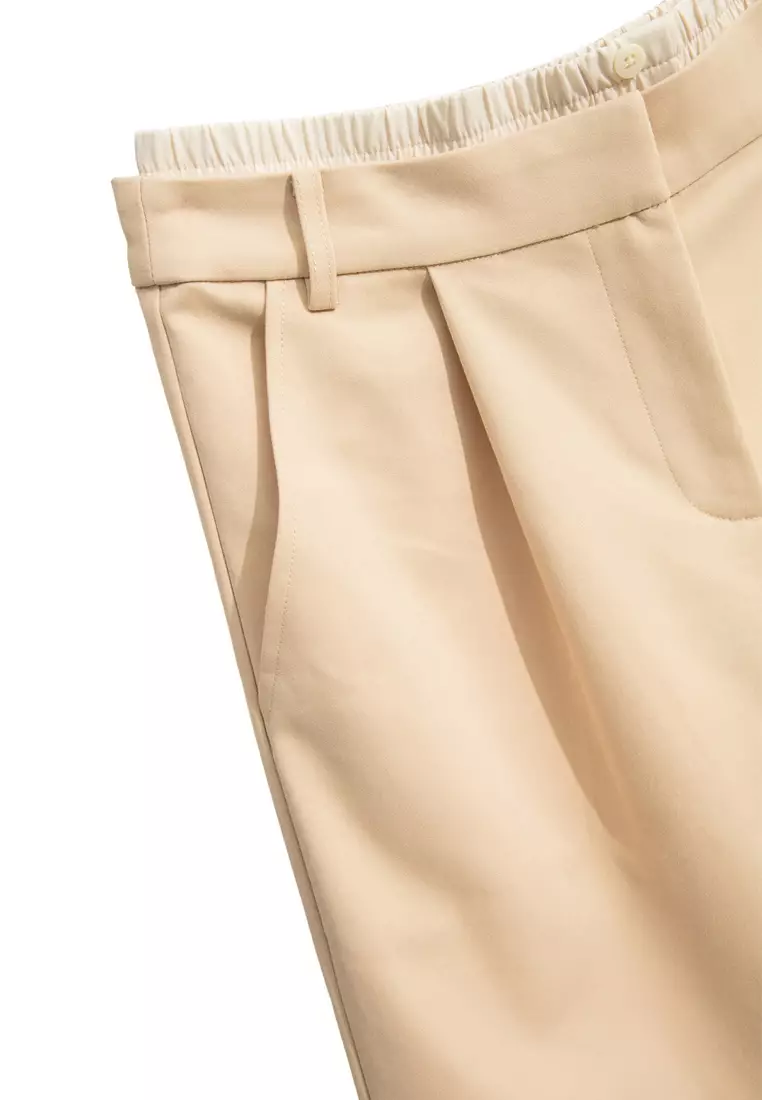 Double Layer Waistband Straight Cut Pants