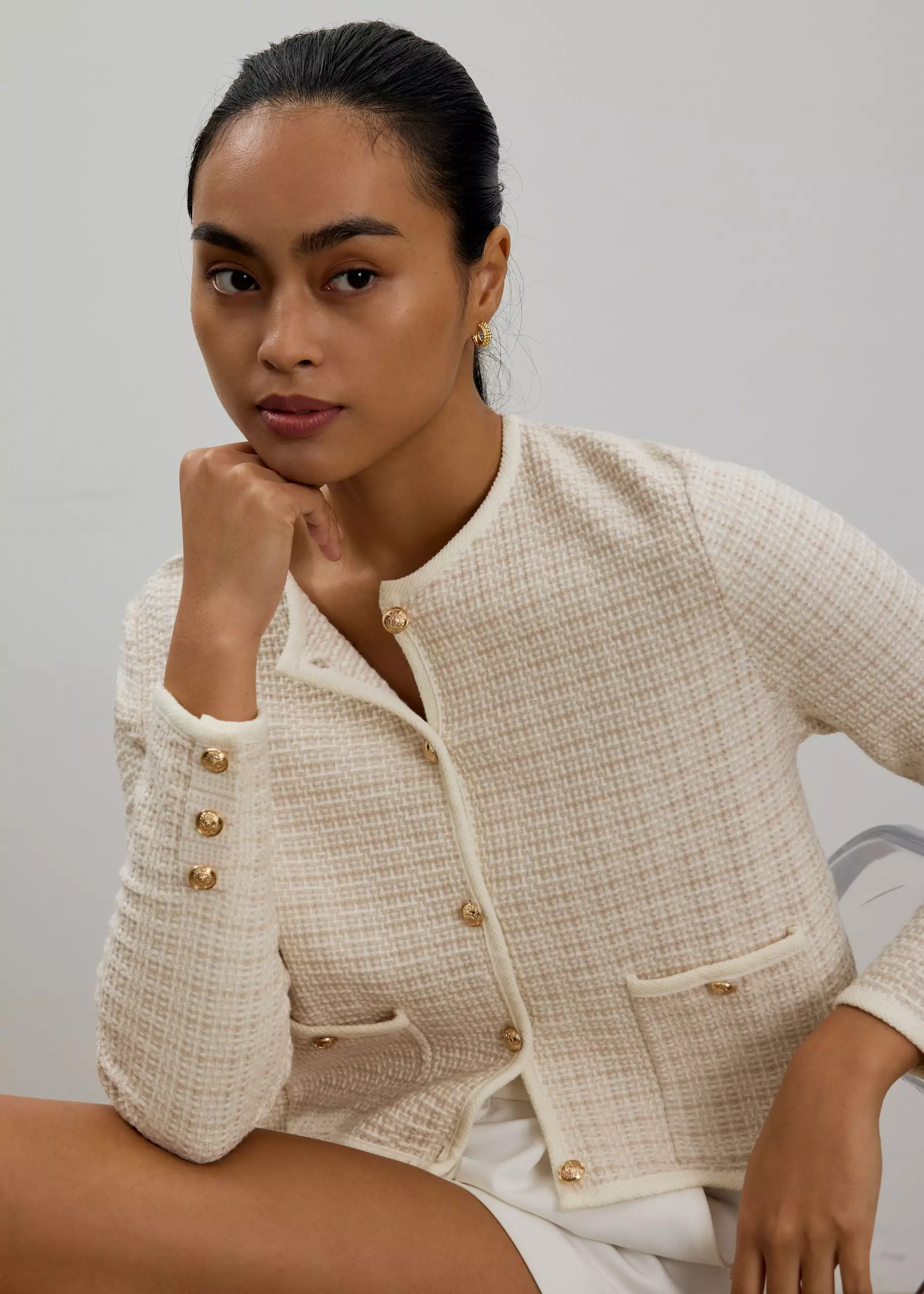 Cardigan Wanita - Yohan Textured Knit Cardigan