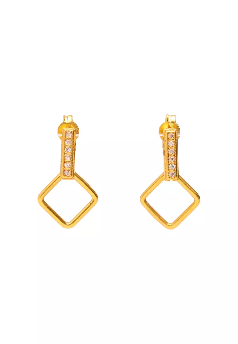 Gold straight line on sale earrings