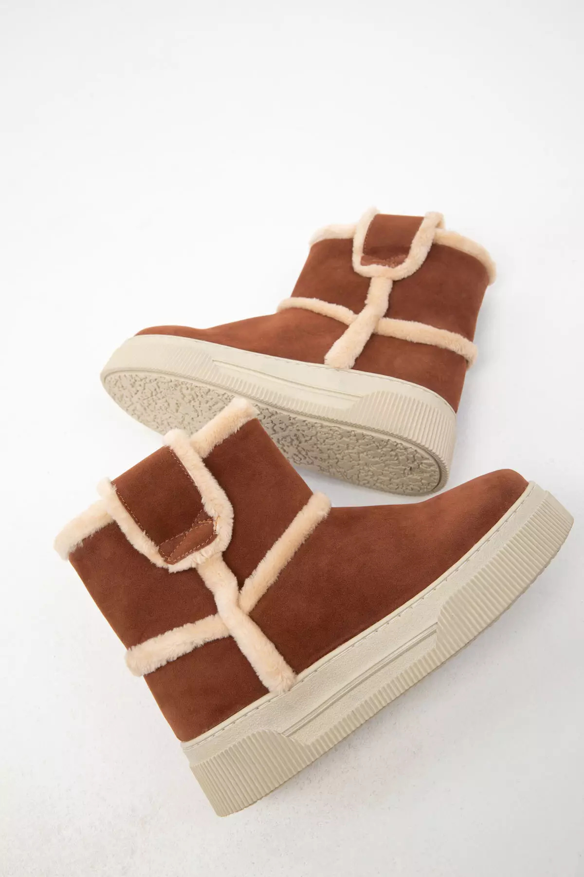 Tan Suede Women's Boots - 20011 Model Bootie