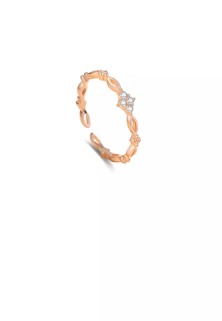 Pandora rose geometric shapes open ring cz hot sale
