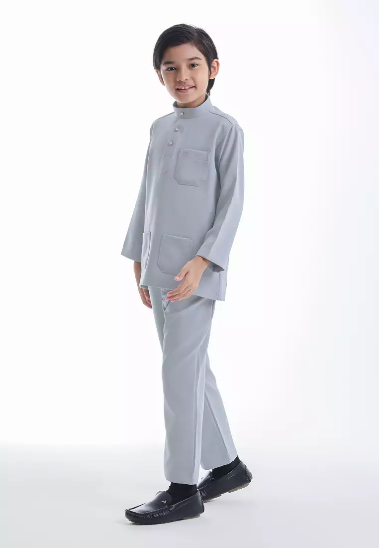 Alain Delon Baju Melayu Cekak Musang Budak - 19026501-92LightGrey