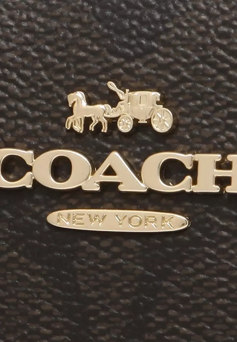 Buy Coach Coach Snap Wallet In Signature Canvas in Brown/ Black C3309 ...