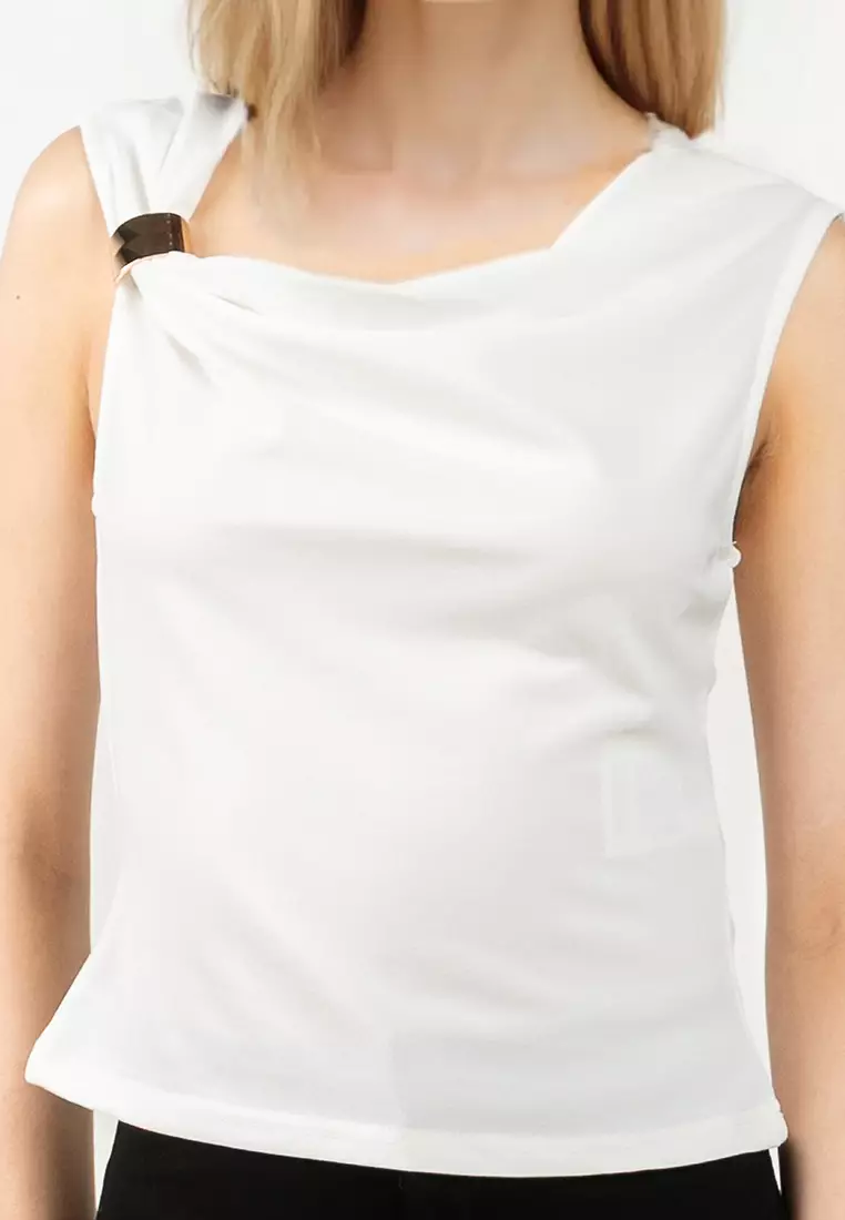 Sleeveless Waterfall Jersey Top