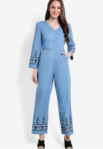 Embroidered Relaxed Jumpsuit