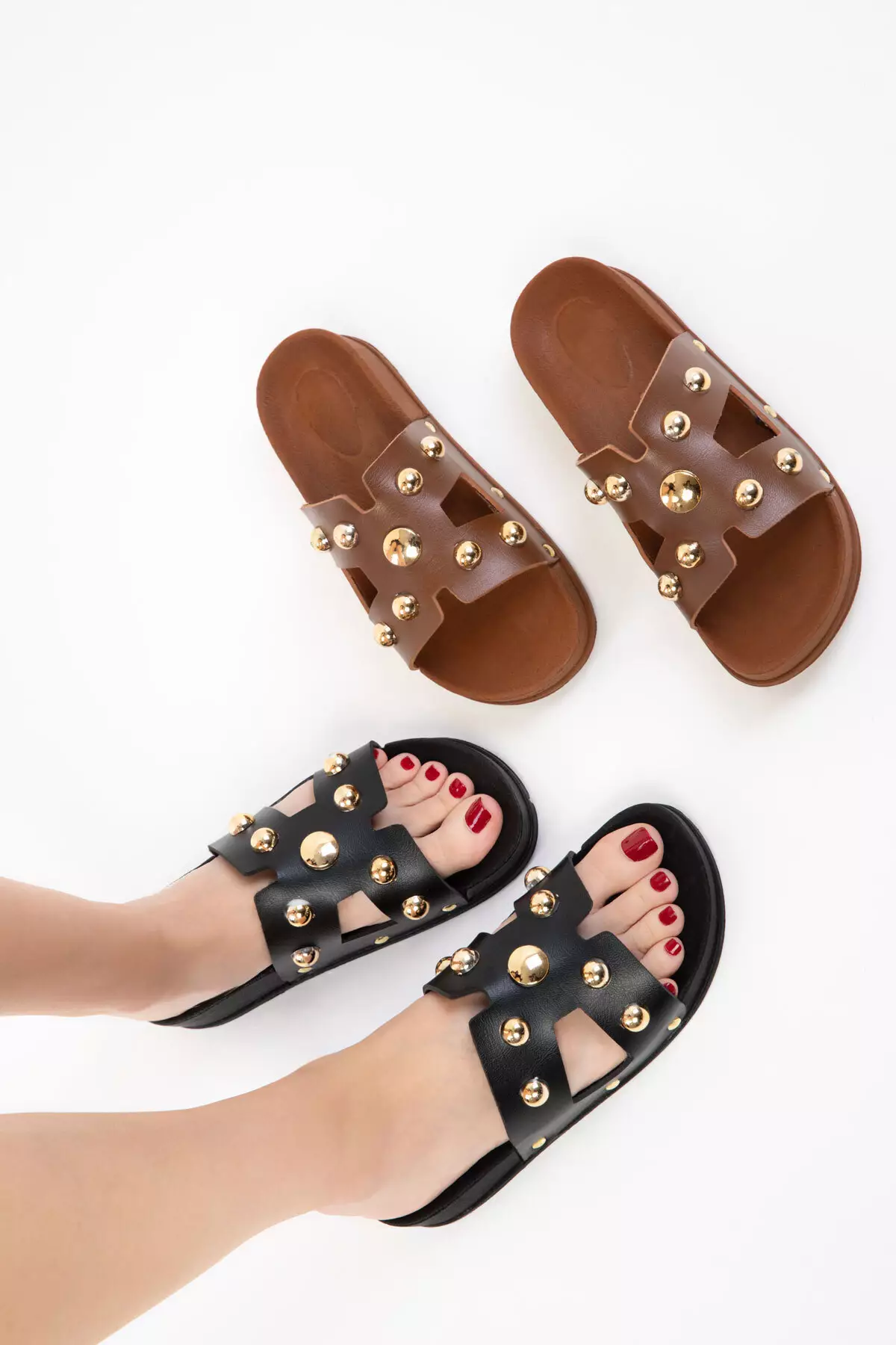 Black Women's Slippers 20661