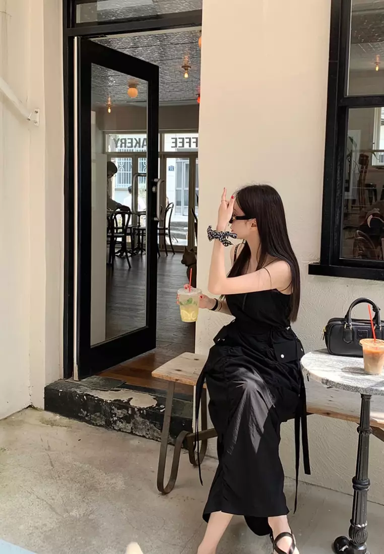 Japanese style simple suspender dress K061401BK