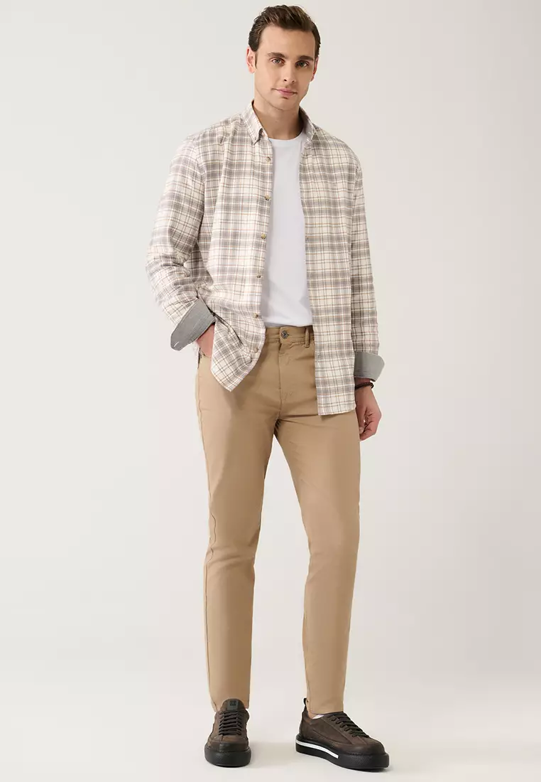 Slim Fit Canvas Trousers