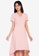 ZALORA BASICS pink Short Sleeve Hi-Low Dress B7E93AA59162E5GS_7