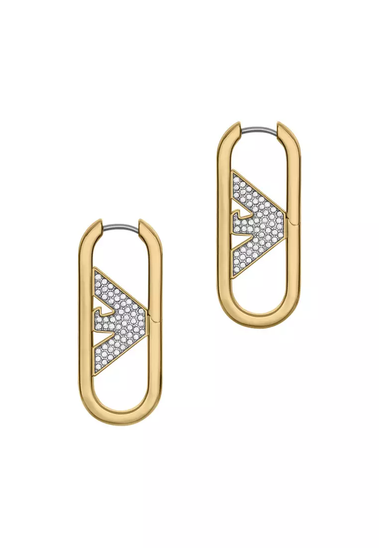 Emporio Armani Gold-Tone Brass Hoop Earrings EGS3048710