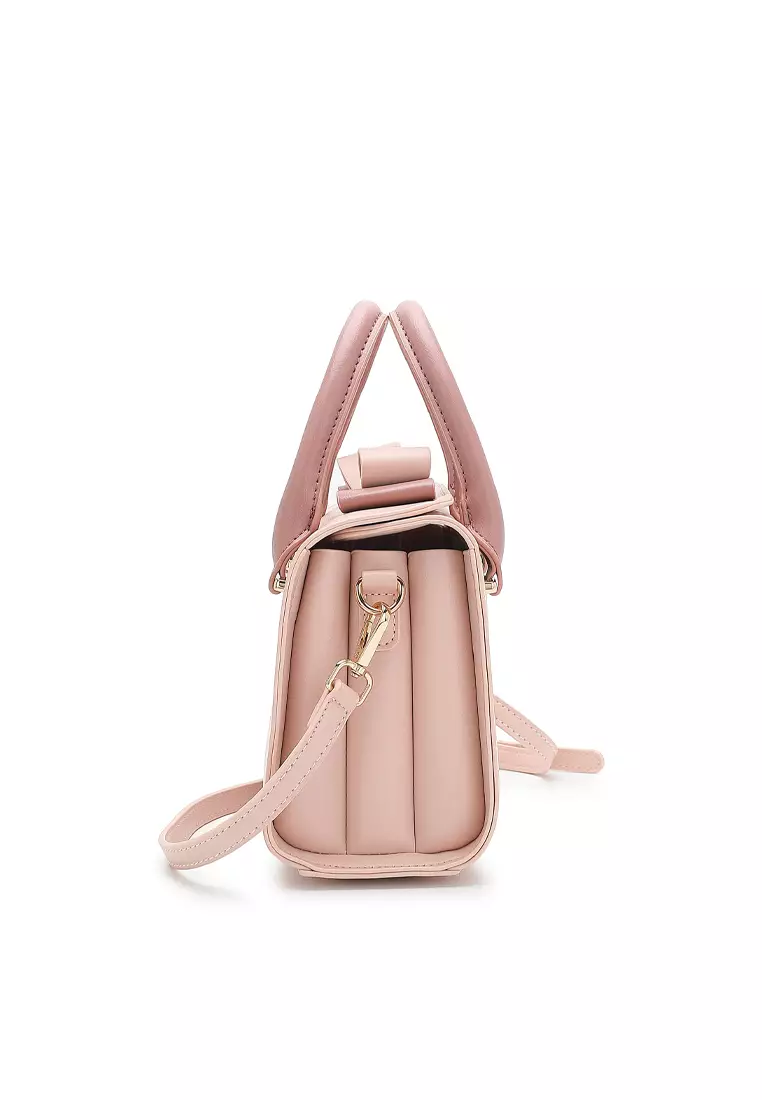 Logo Top Handle Bag / Sling Bag / Crossbody Bag (Tas Selempang Wanita / Tas Tangan Wanita) - Merah Jambu