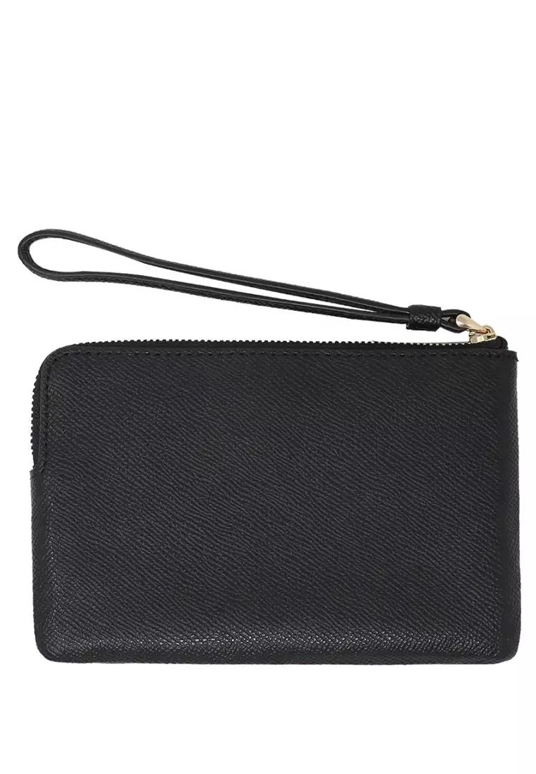 Corner Zip Wristlet - Black