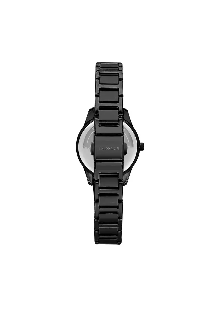 【2 Years Warranty】Trussardi T-Sky 30mm Black Dial Ladies Quartz Watch R2453151501