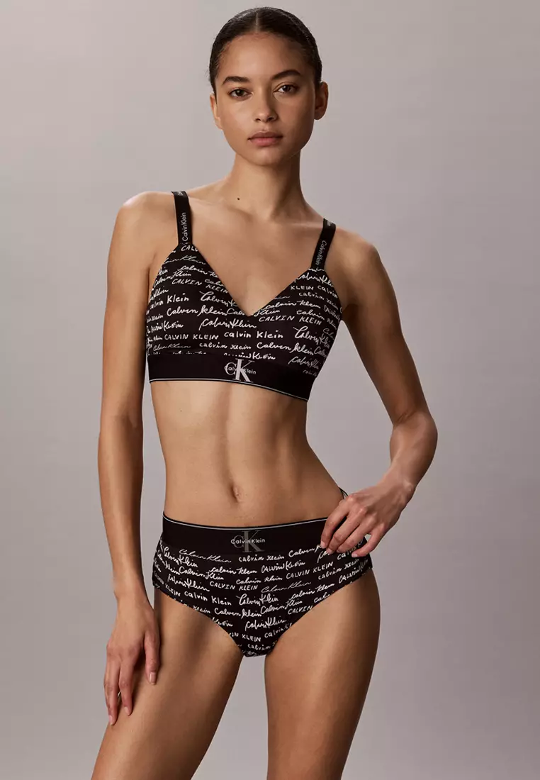 Calvin Klein Graphic Monogram Microfibre Lightly Lined Bralette