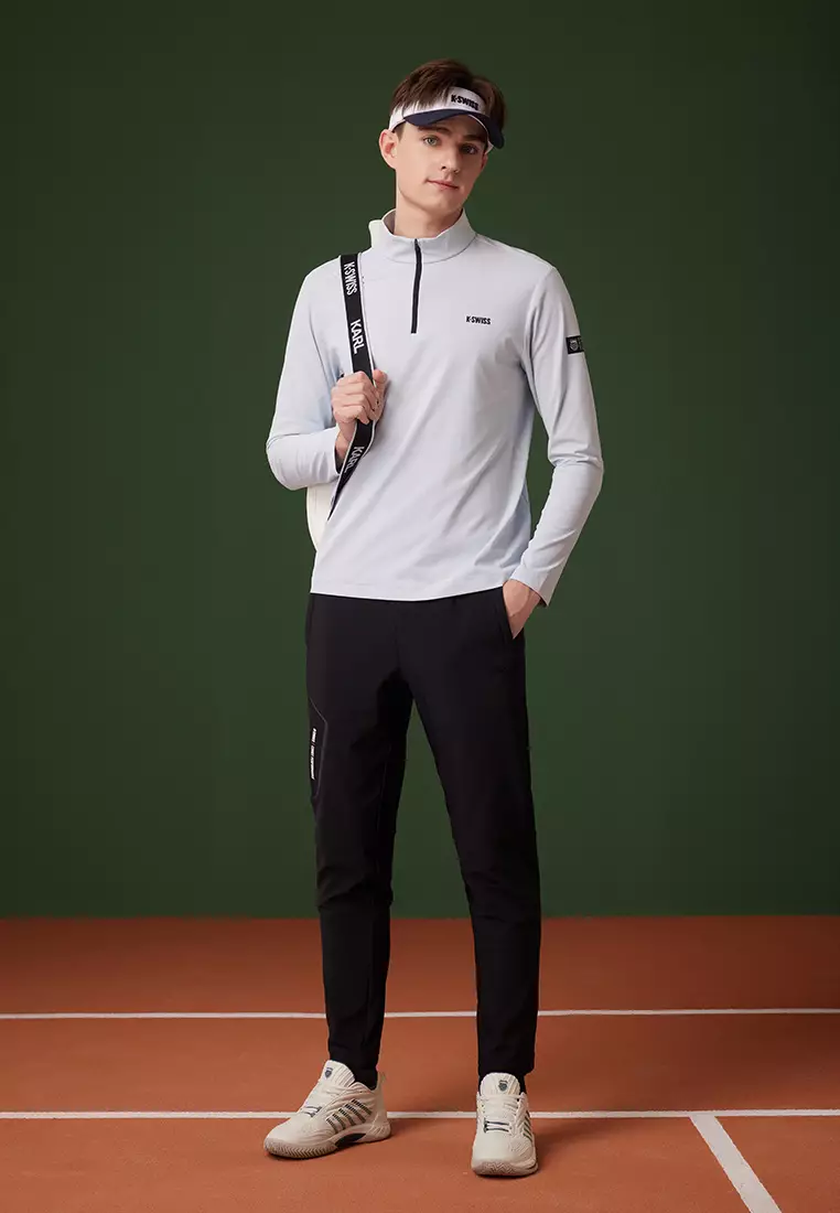 男裝 K-SWISS LOGO 半拉鏈上衣