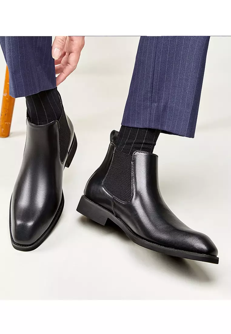 商務真皮切爾西靴 KB25M01