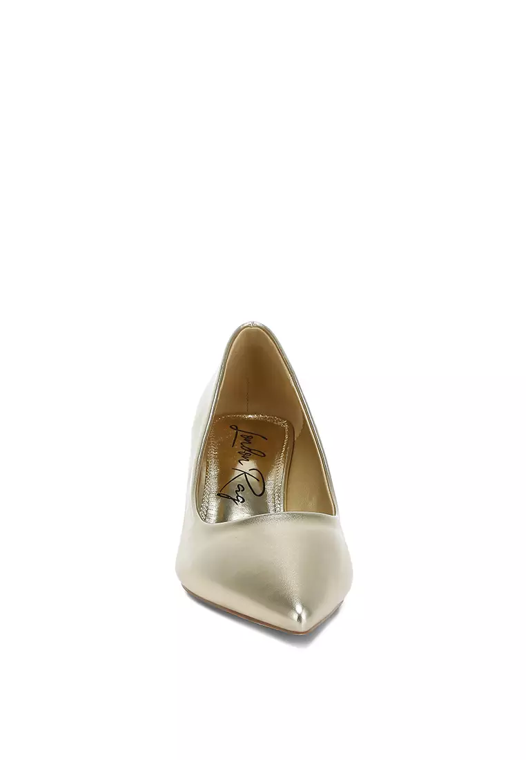 Metallic Fantasy Heel Pumps in Gold