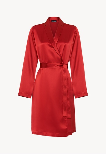 La Perla red La Perla women's nightdress silk long sleeved Nightgown morning gown 8145FAA325B592GS_1