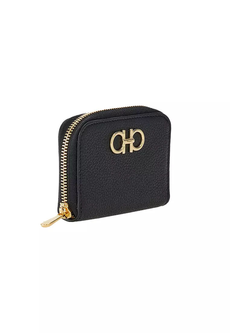 Gancini Card Case Small Wallet Black 758664