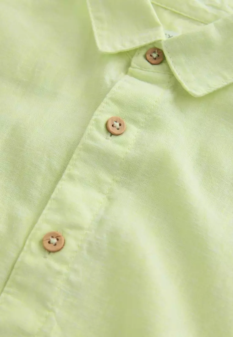 Short Sleeve Linen Blend Shirt
