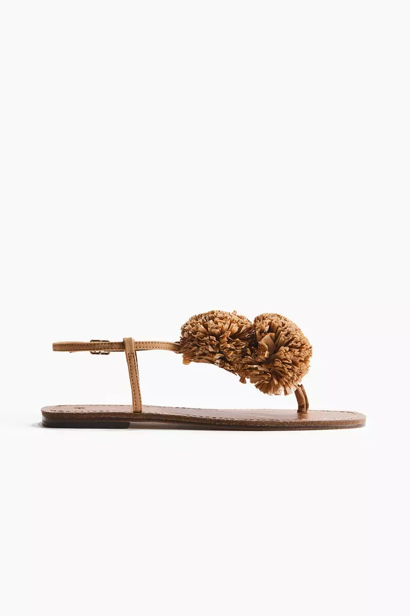 Appliquéd strappy sandals