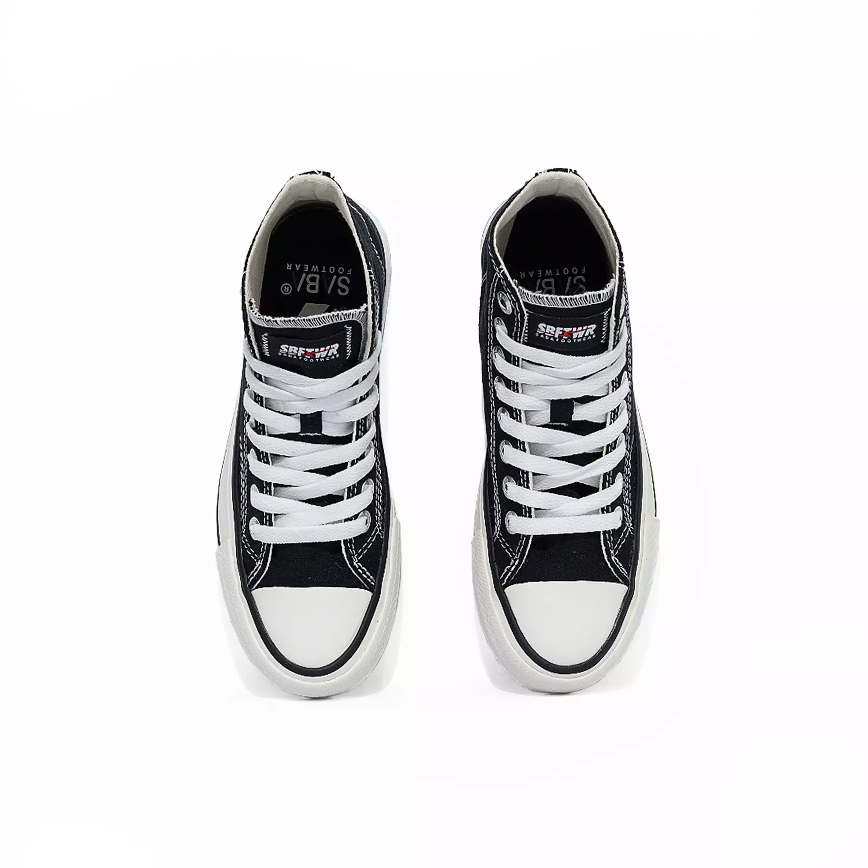 SABA Vintage High Black White LX - Sepatu Sneakers Casual Pria Wanita